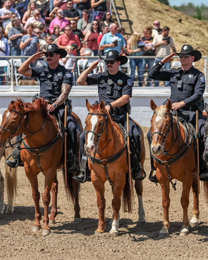 Pledge of Allegiance Men on Horses REciting Pledge of Allegience