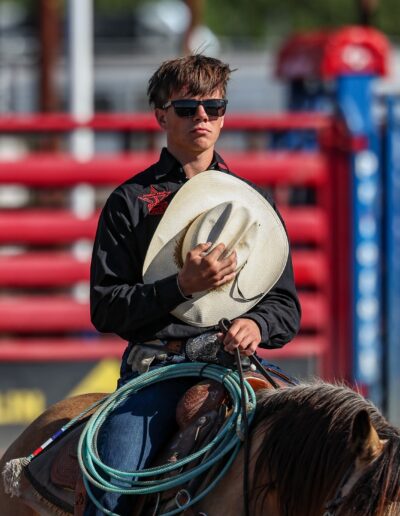 Cowboy on a Horse for the National Anthem